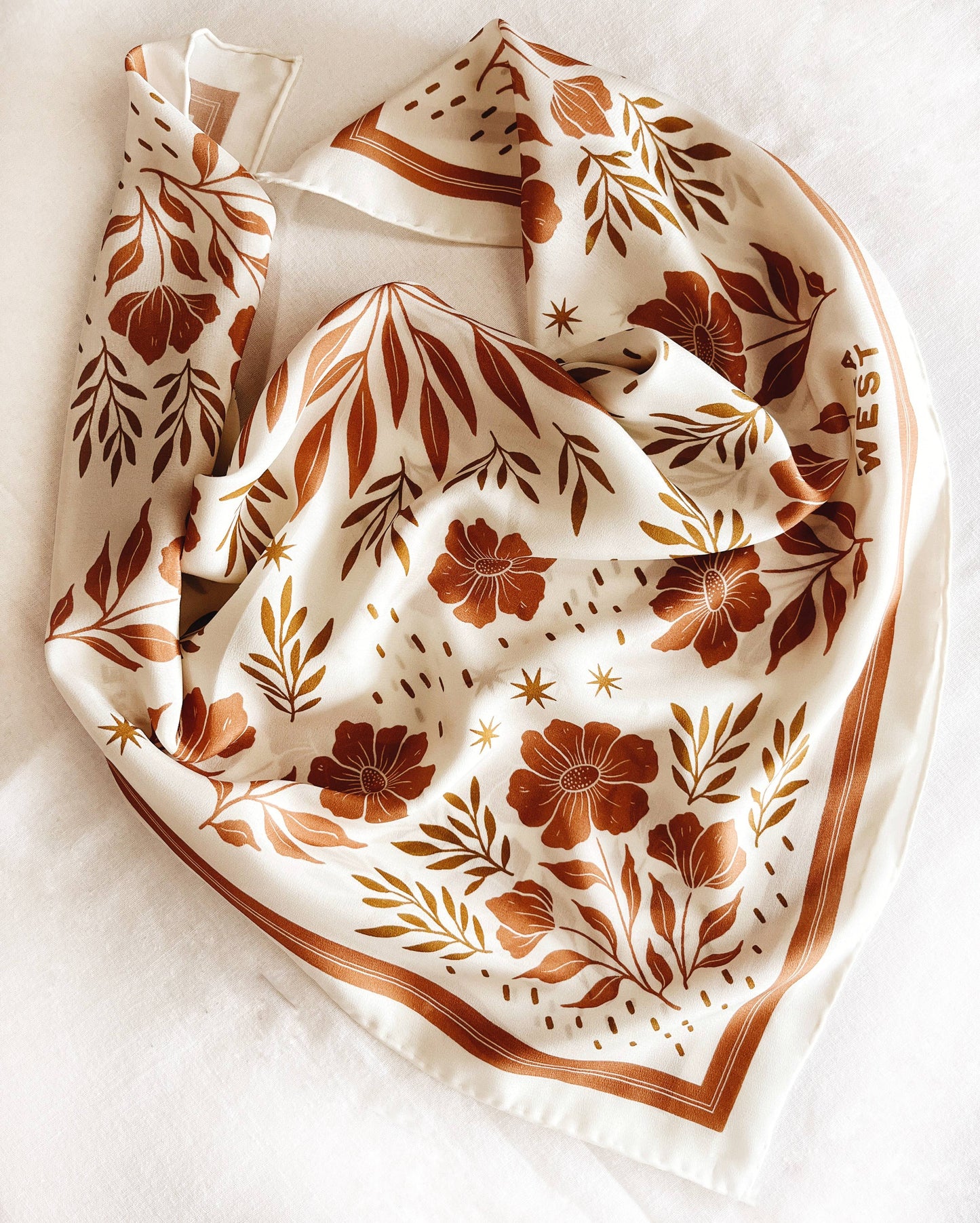 Flora West Rust UT Silk Bandana