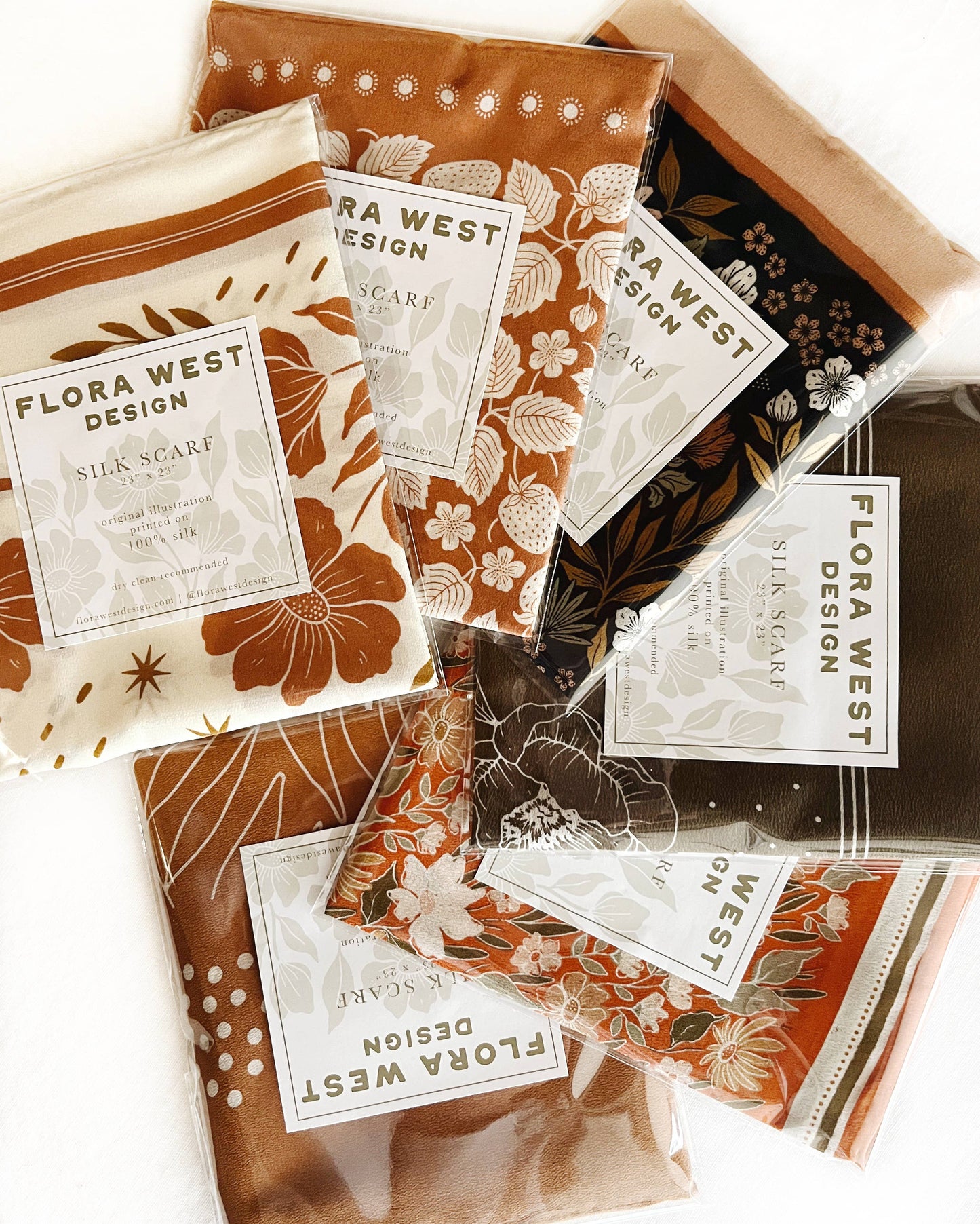 Flora West Rust UT Silk Bandana