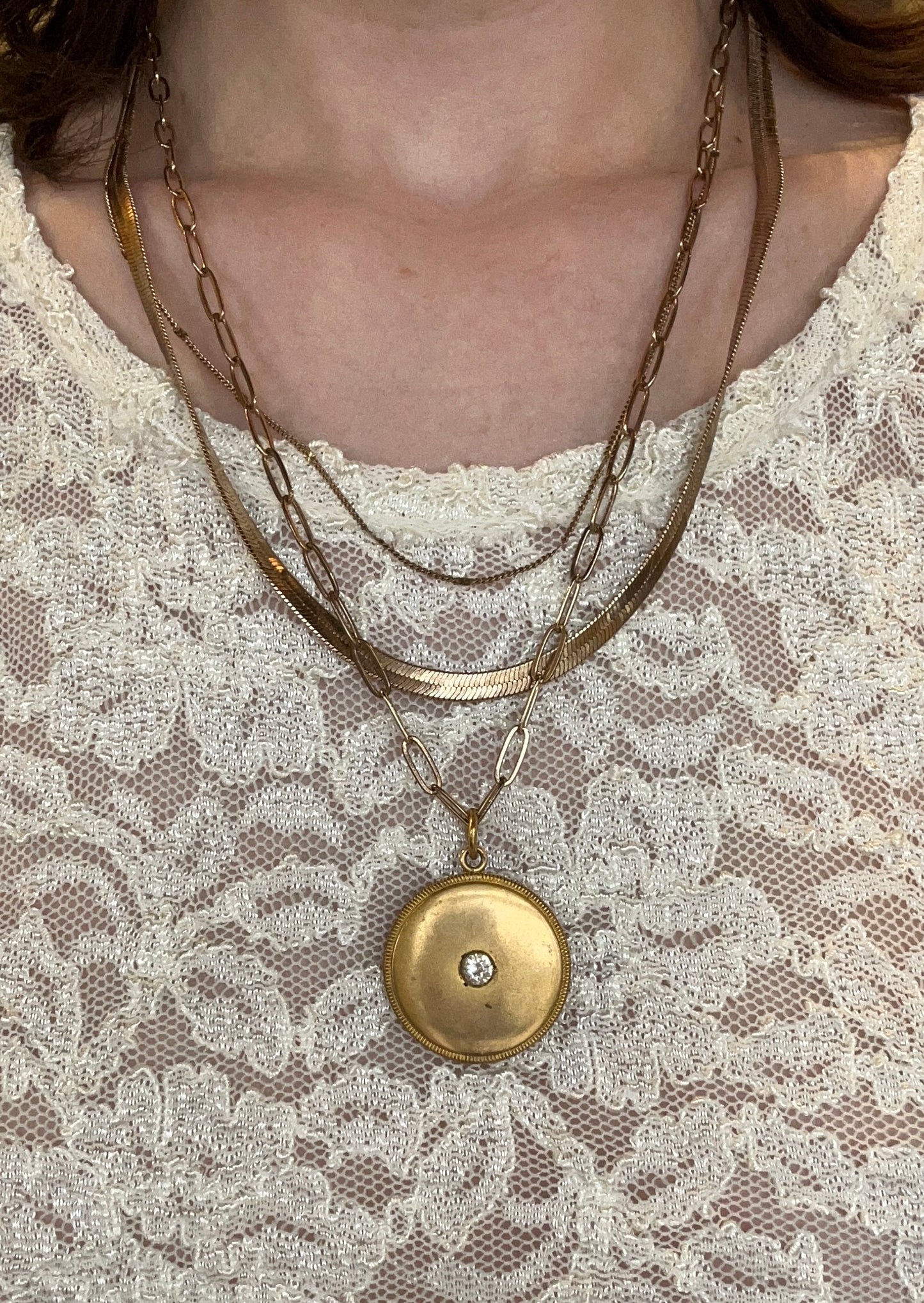 Lux & Luz Three Stacked Gold Necklace