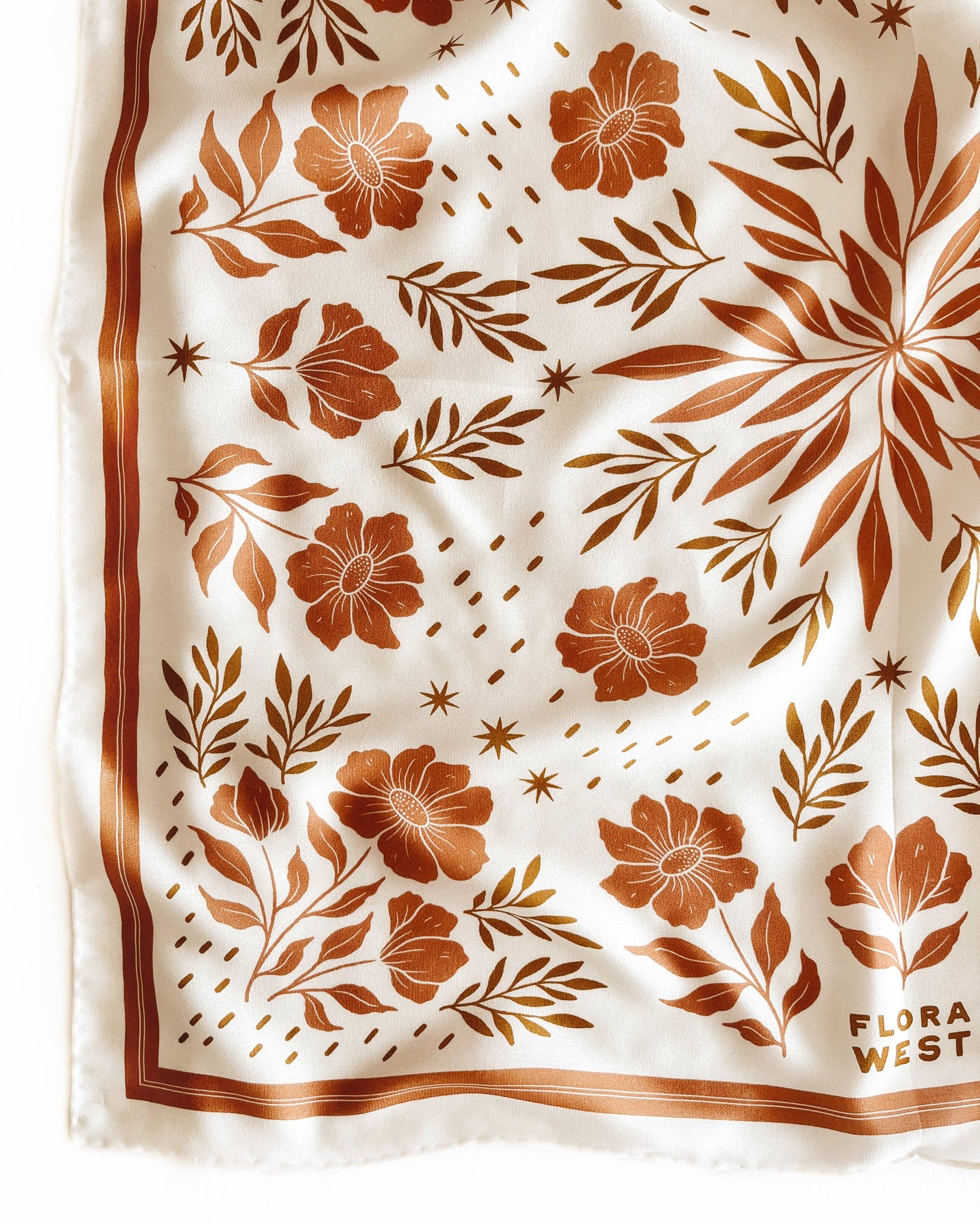 Flora West Rust UT Silk Bandana