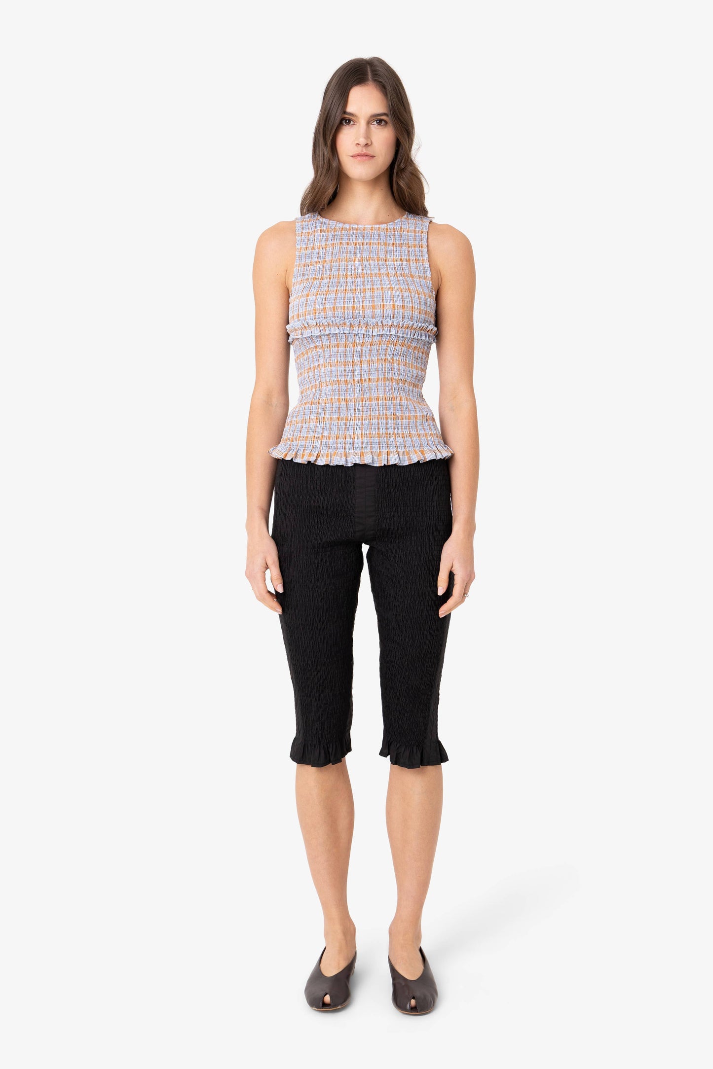 Mona Smocked Gingham Top