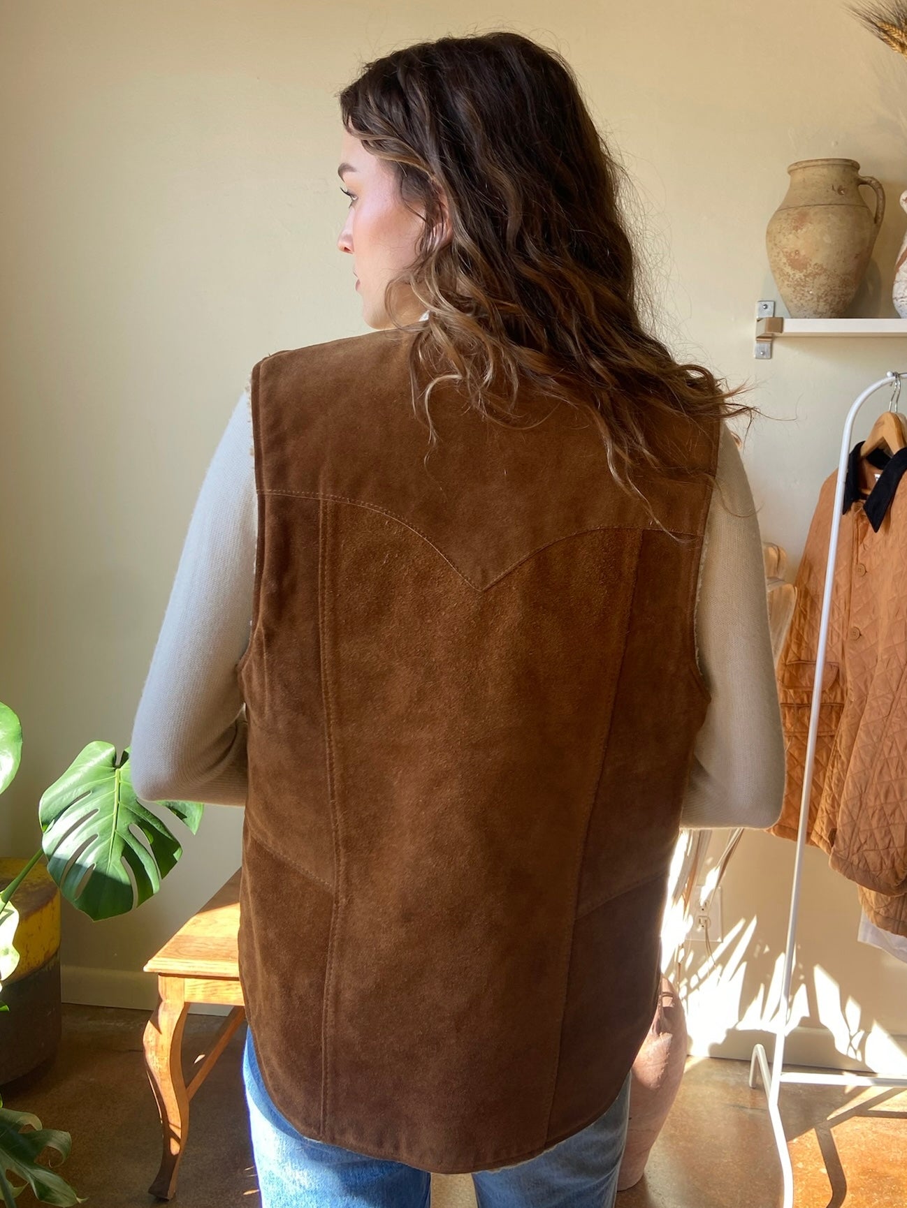 Rancher Suede Shearling Vest