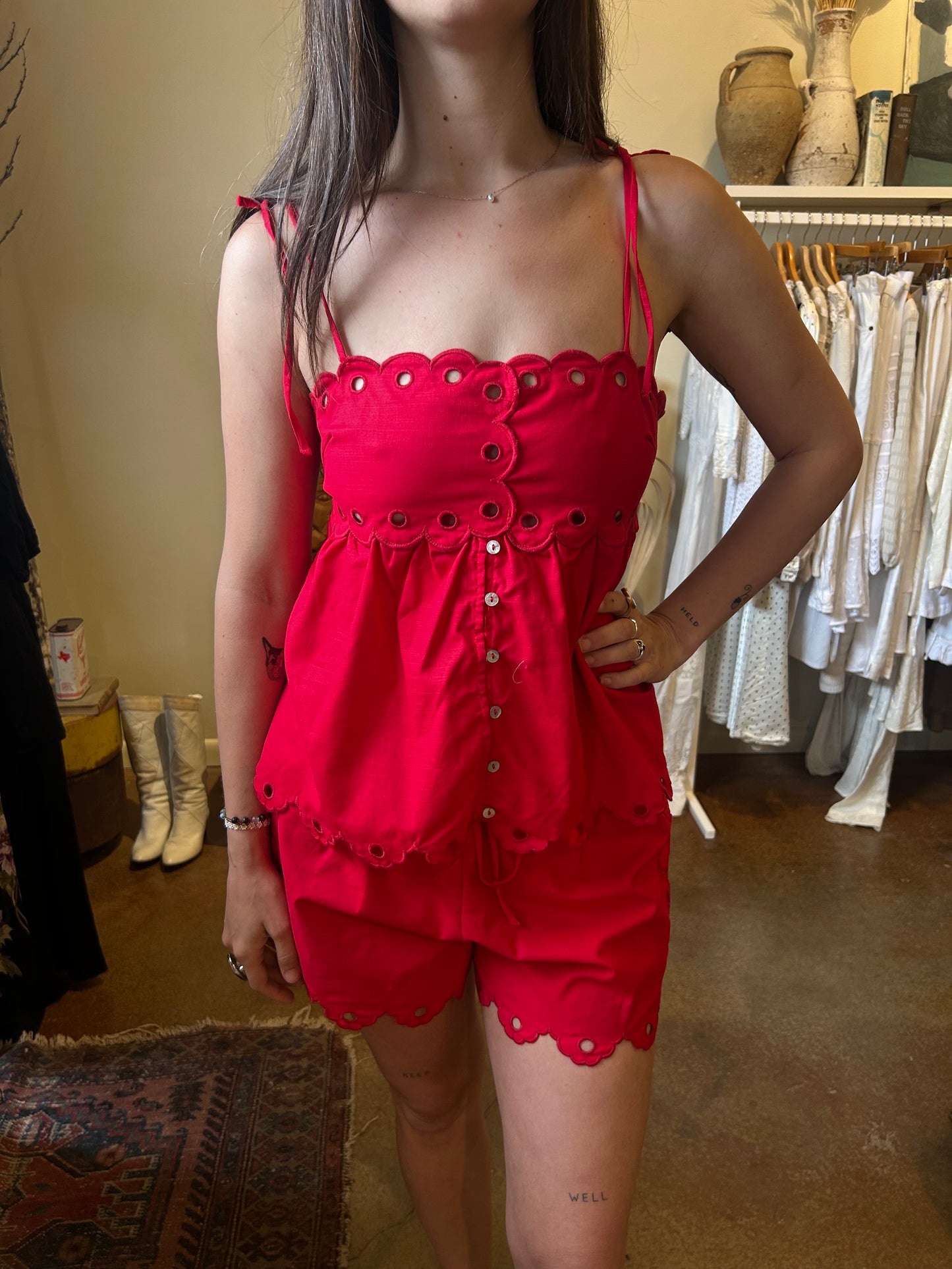 Moon River Eyelet Shorts