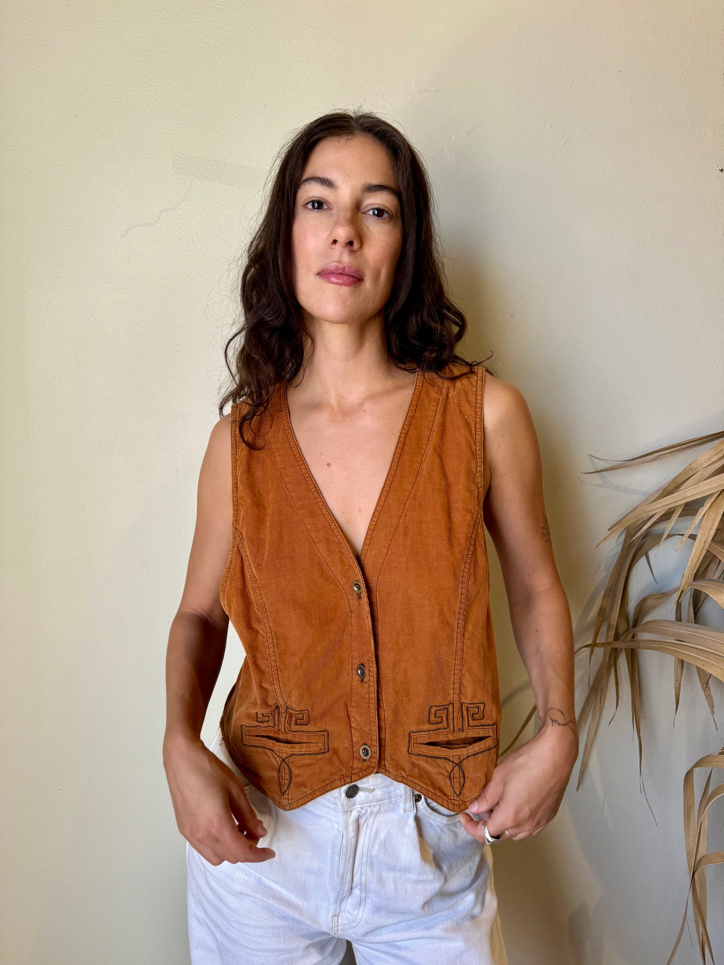 Rust corduroy vest