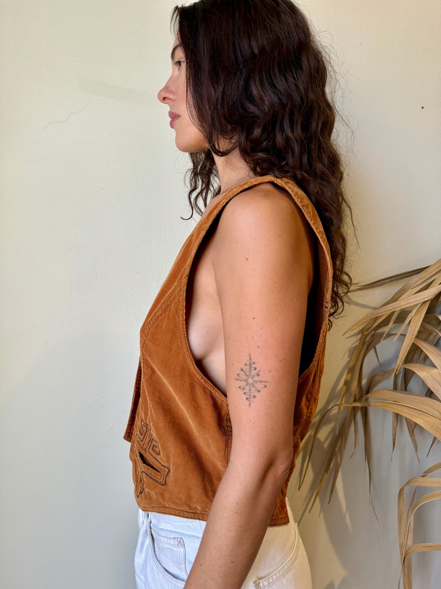 Rust corduroy vest