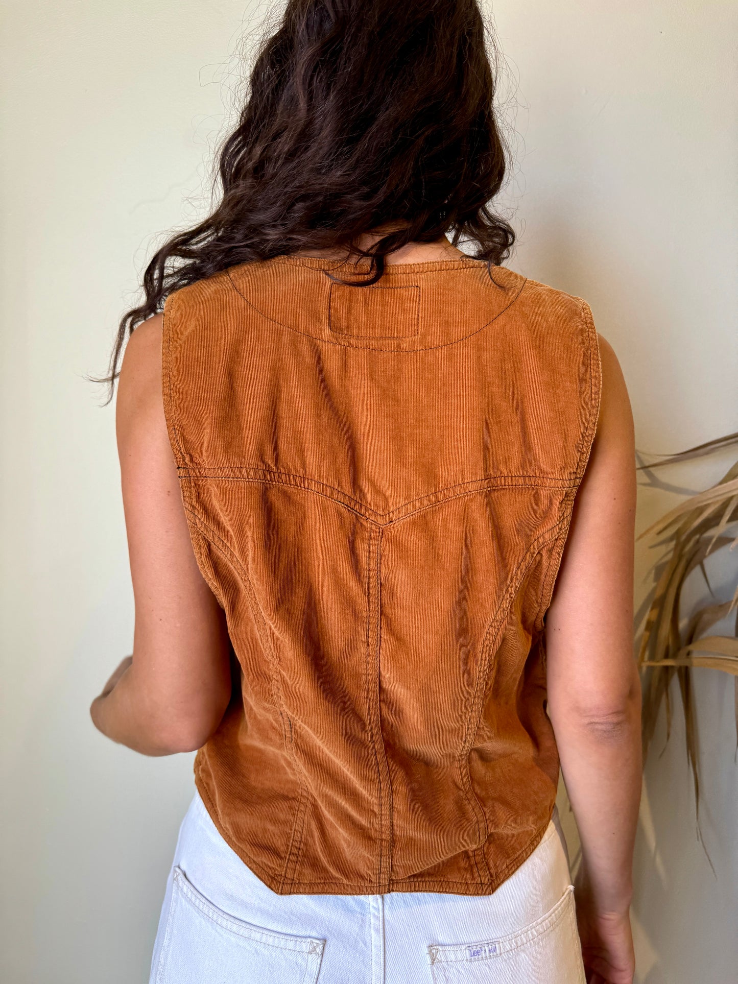 Rust corduroy vest