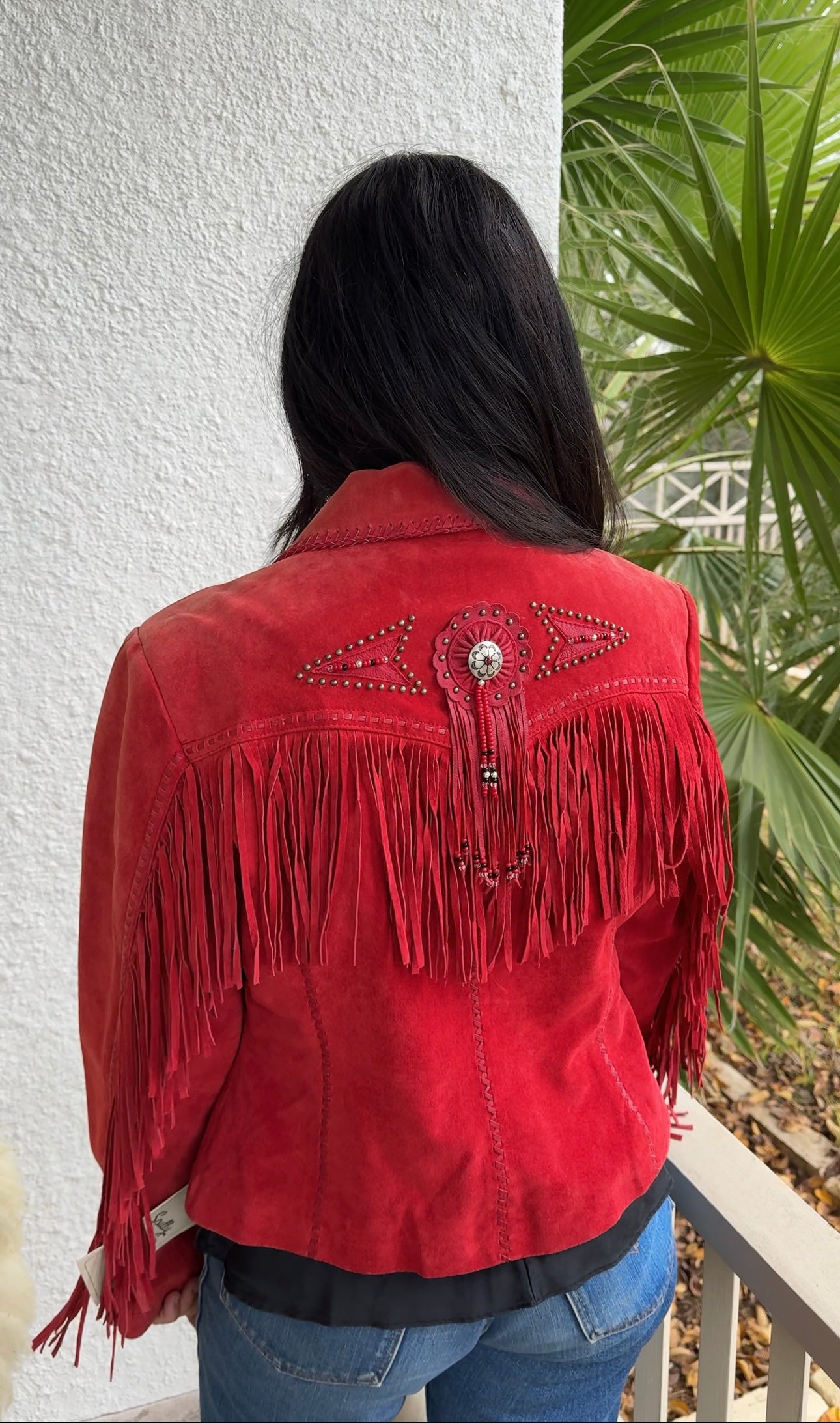 Scully Red Fringe Beaded Jacket