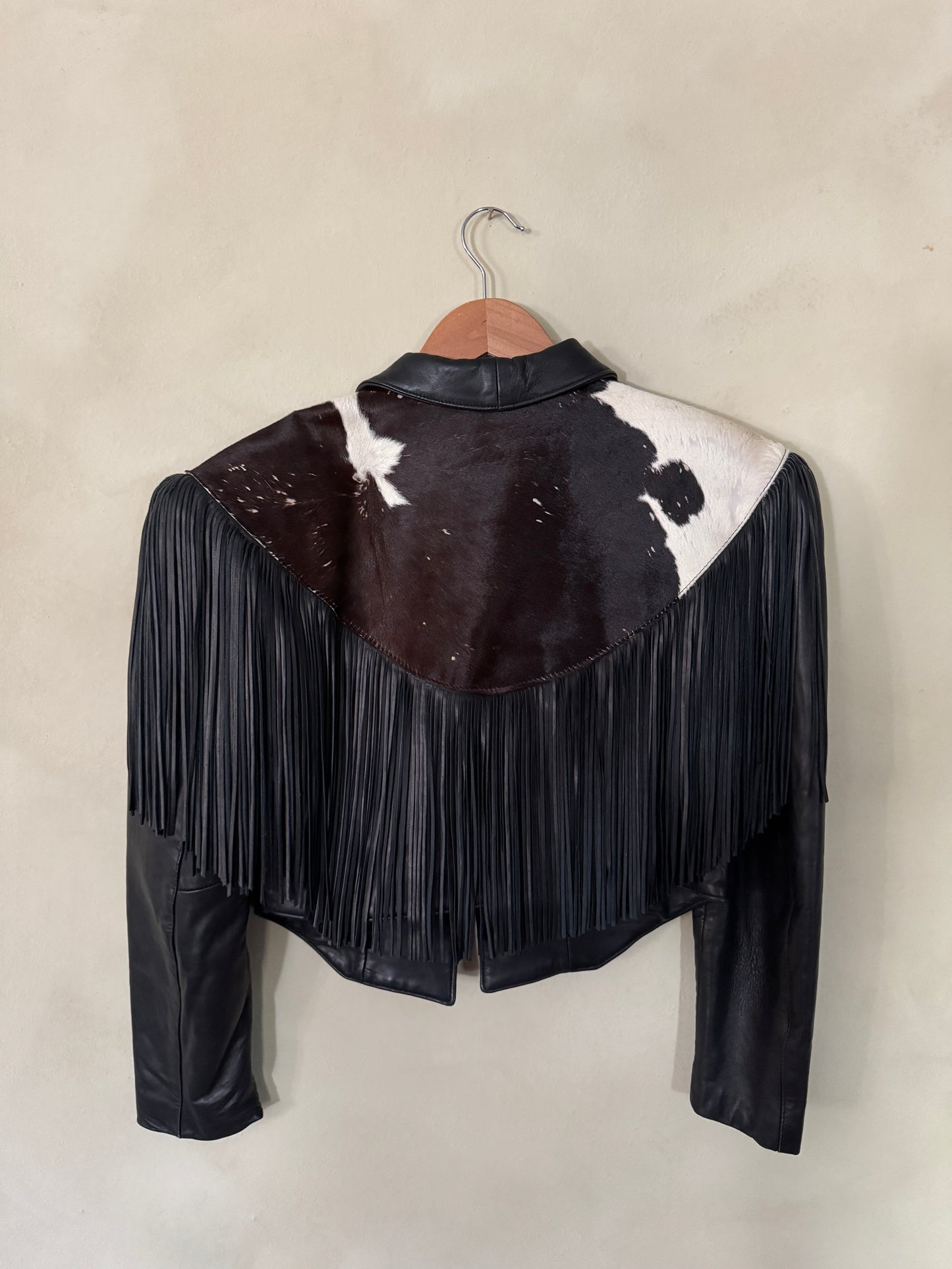 Leather and Cowhide Fringe Jacket