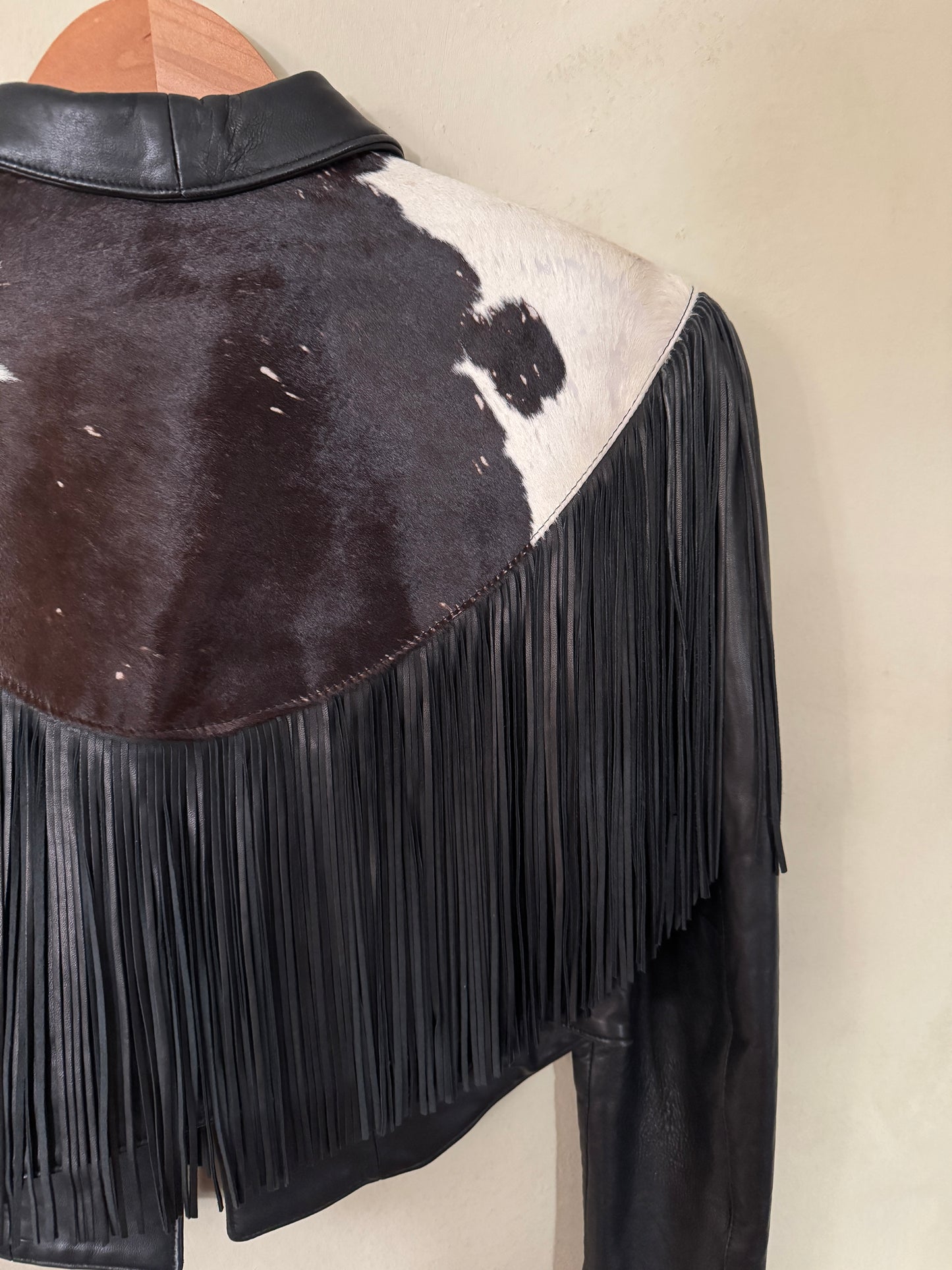 Leather and Cowhide Fringe Jacket