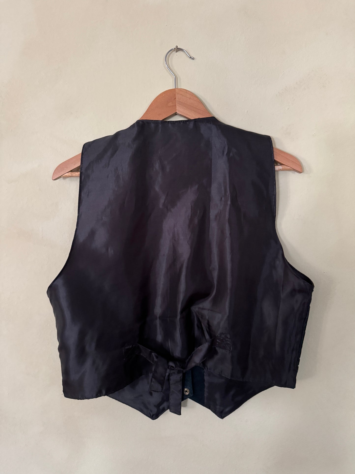 Black Suede Eyelet Vest