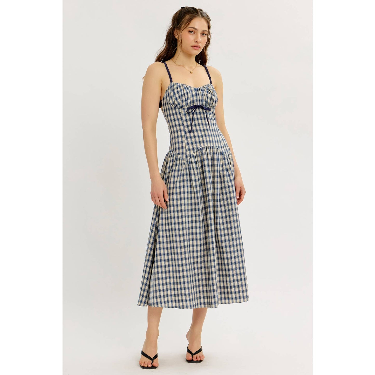 Daphne plaid midi dress
