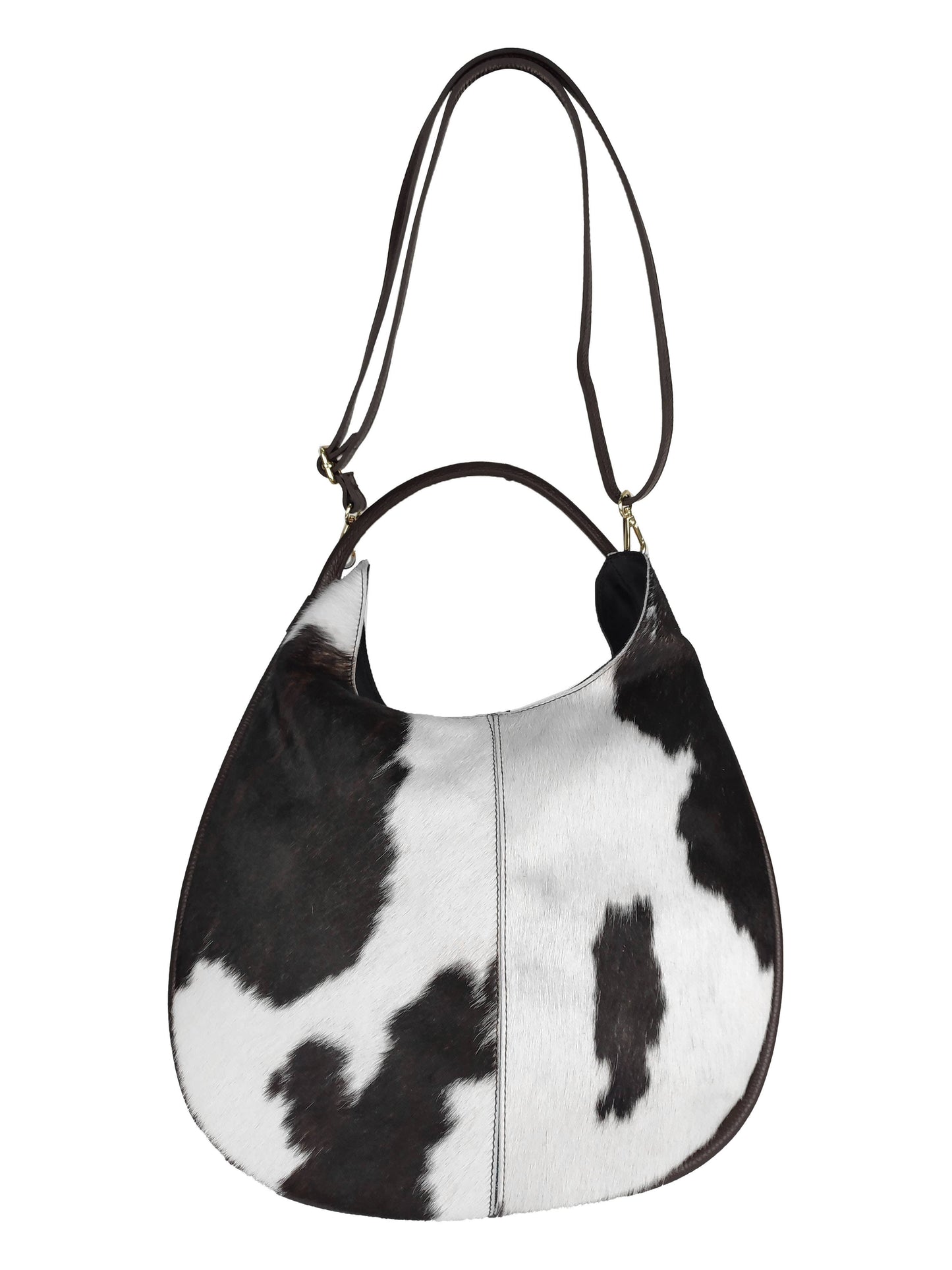 Shoulder bag in pony hair and leather