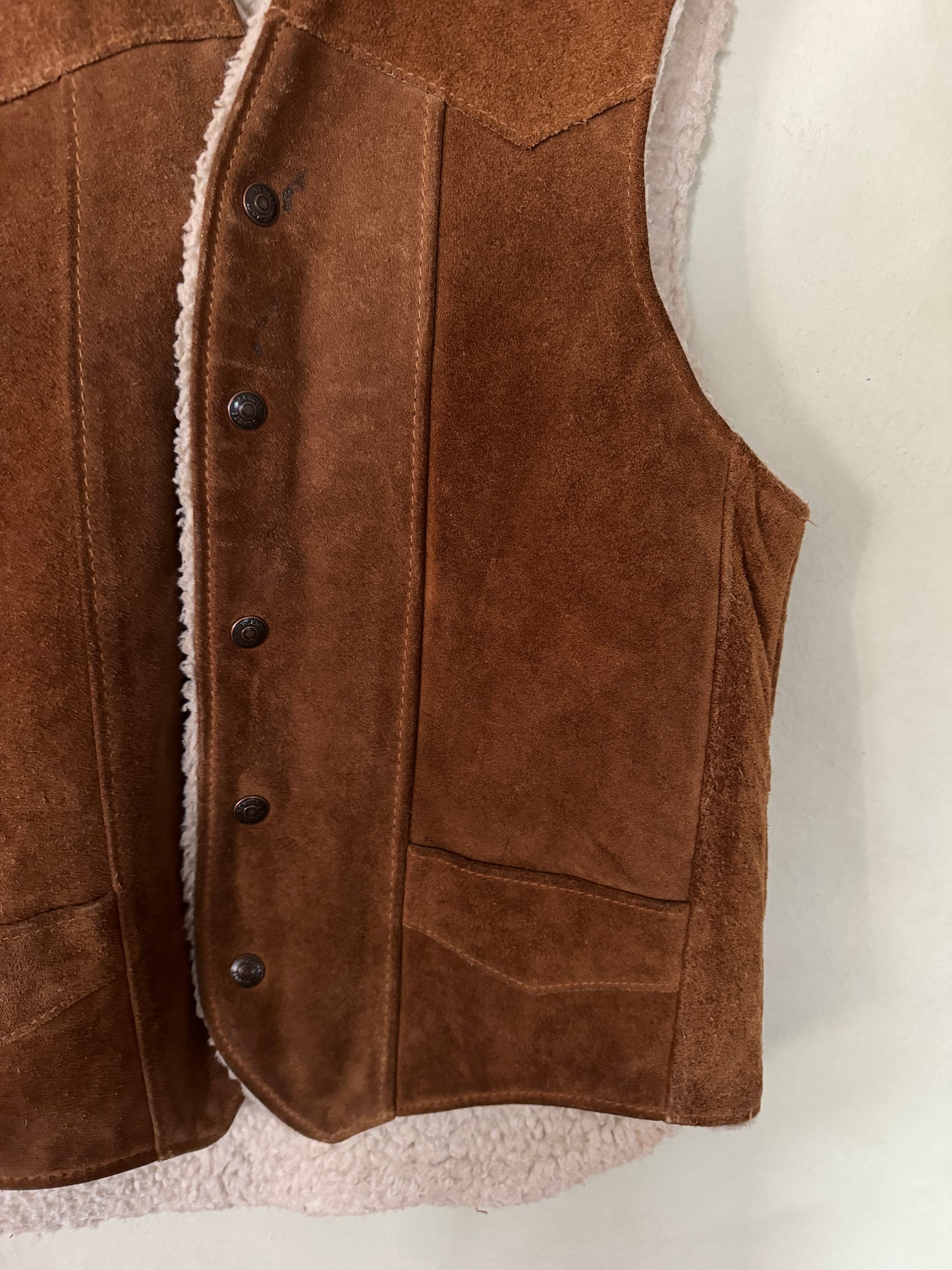 Rancher Suede Shearling Vest