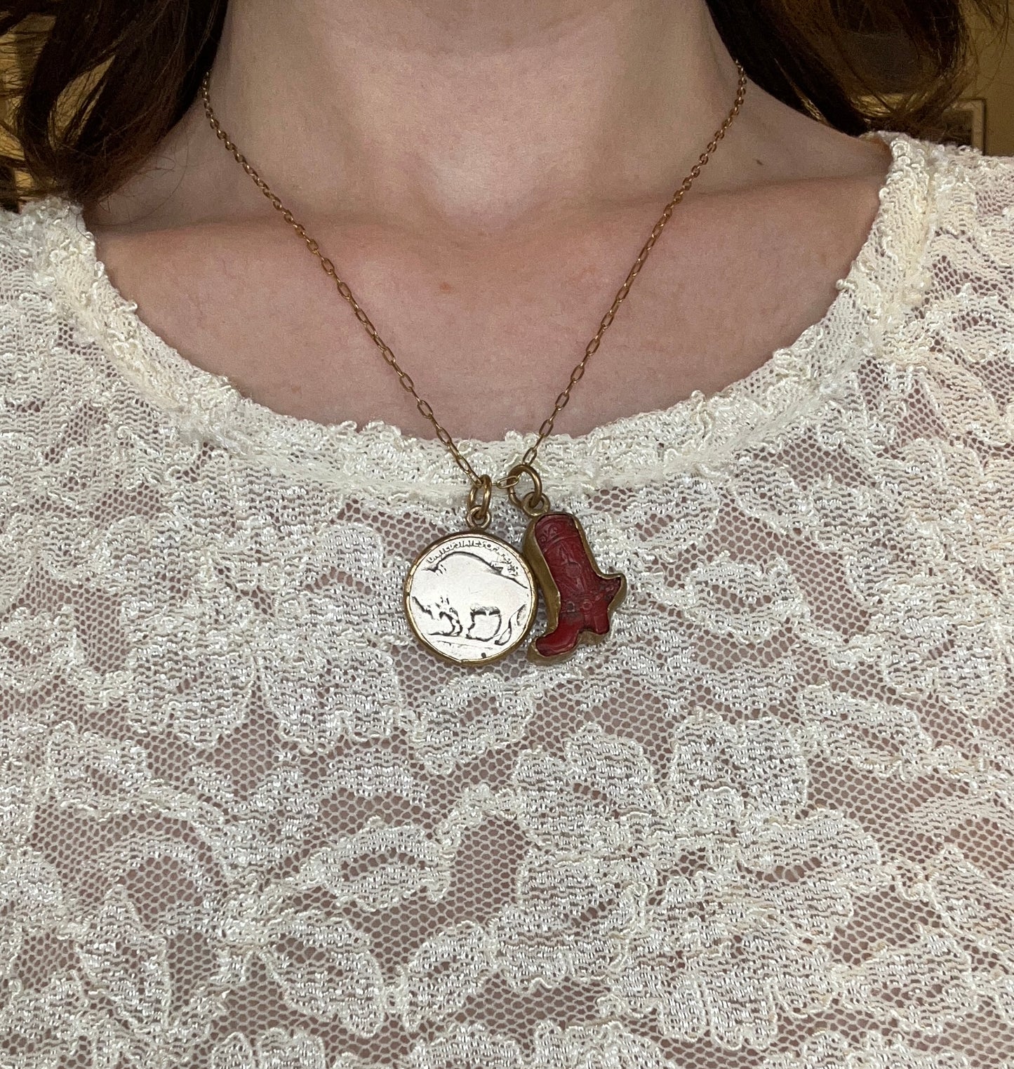 Lux & Luz Red Boot Necklace