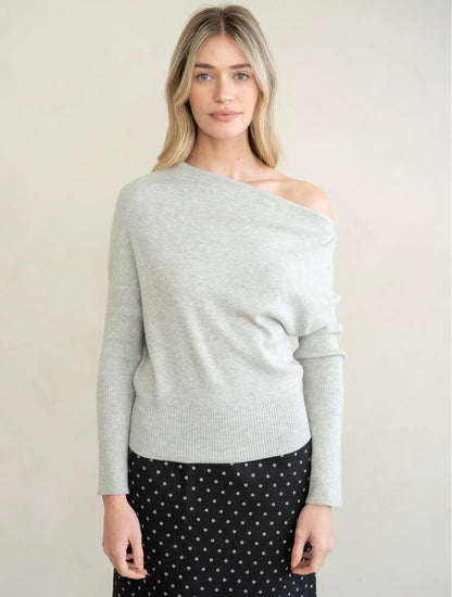 Asymmetrical Neck Knit Top