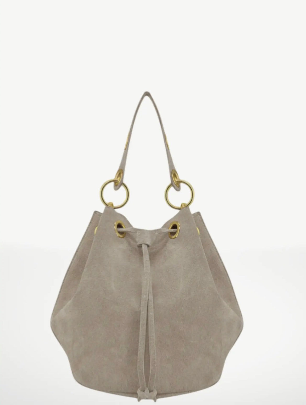 Arlecchino Suede Leather Bucket Bag