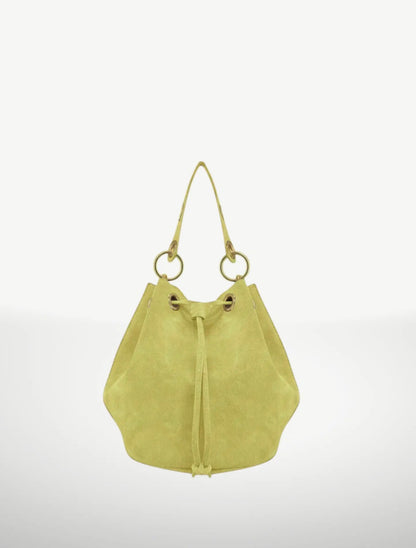 Arlecchino Suede Leather Bucket Bag