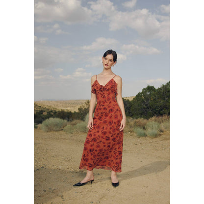Canyon Still Rosette Detail Maxi Dress