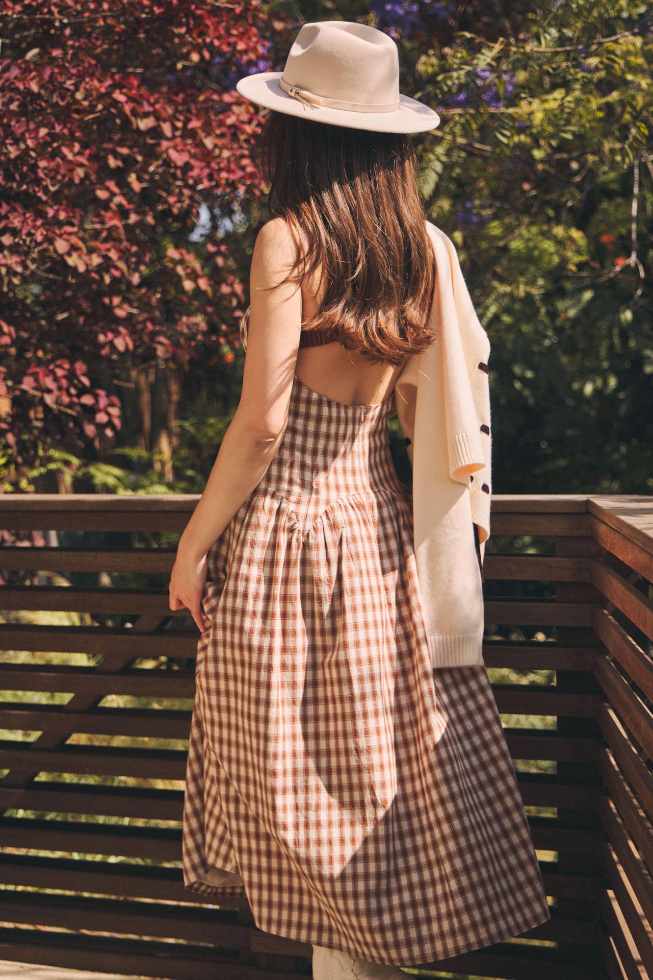 Daphne plaid midi dress