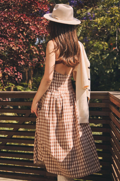Daphne plaid midi dress