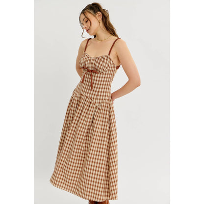 Daphne plaid midi dress