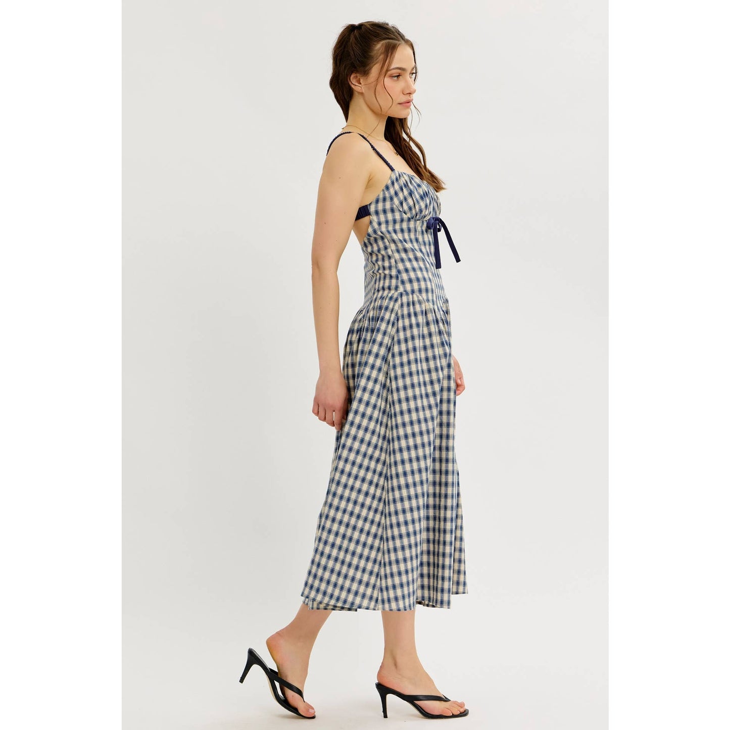 Daphne plaid midi dress