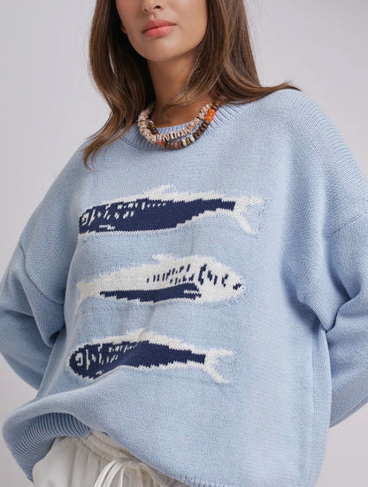 Seaside Sardine Oversized Knit Sweater