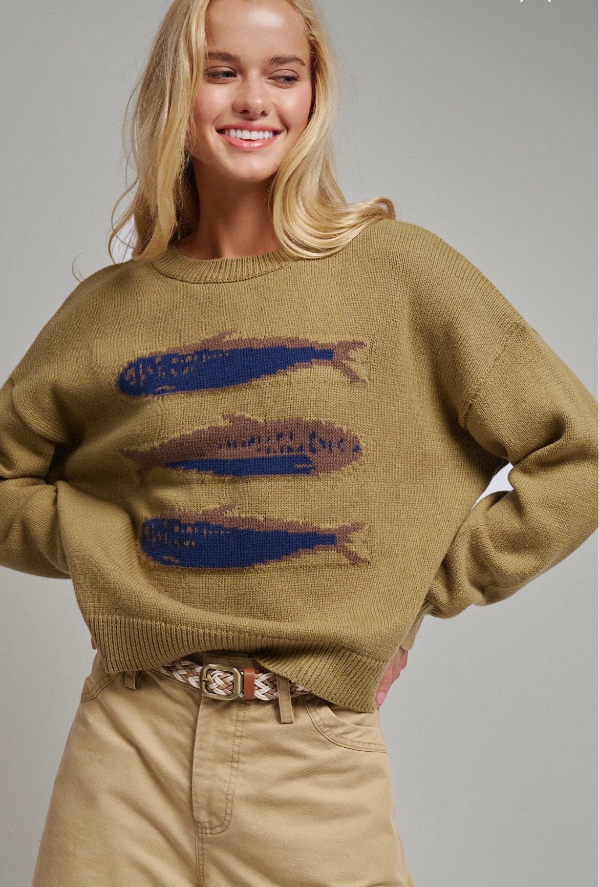 Seaside Sardine Oversized Knit Sweater