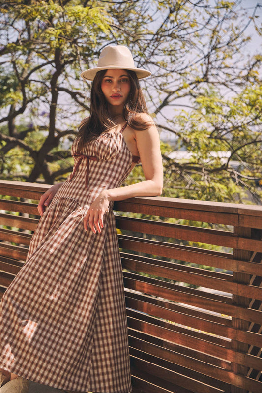 Daphne plaid midi dress