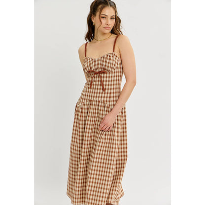 Daphne plaid midi dress
