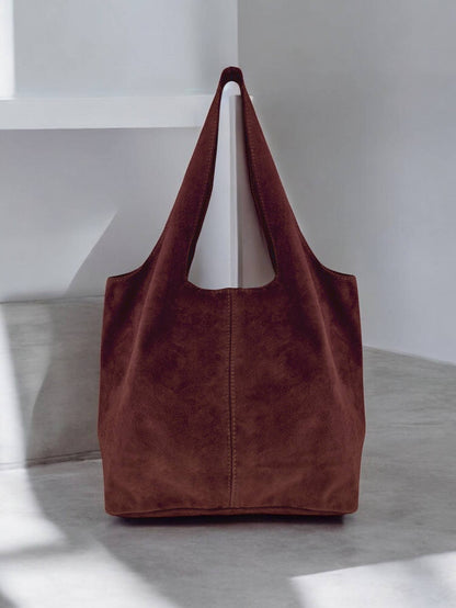 Suede leather shoulder bag