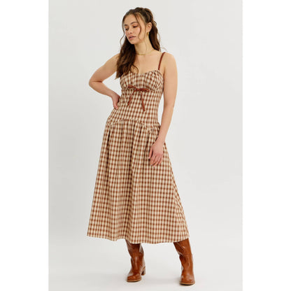 Daphne plaid midi dress