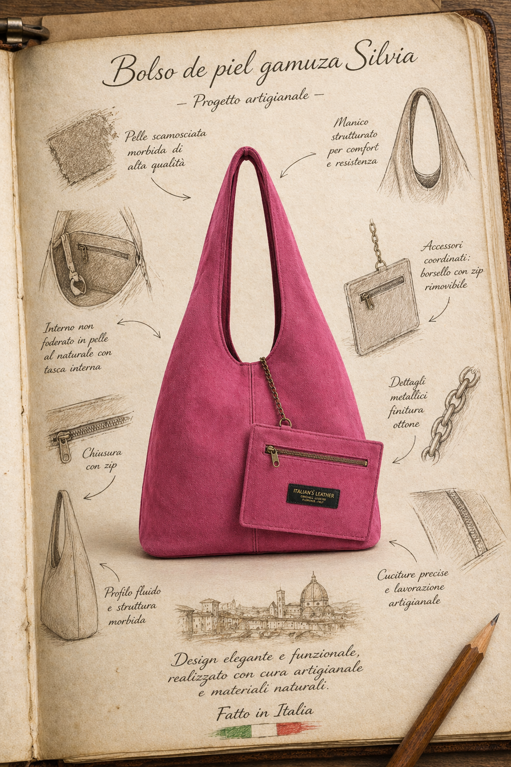Gwen Suede Leather Bag