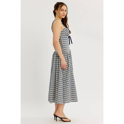 Daphne plaid midi dress