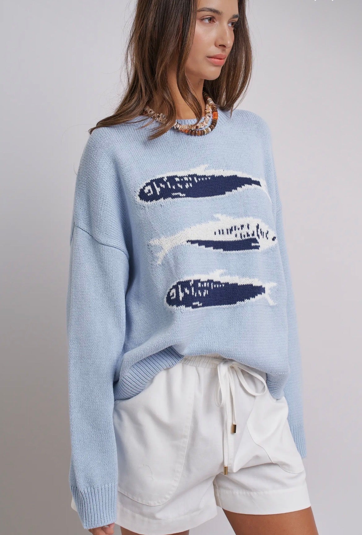 Seaside Sardine Oversized Knit Sweater