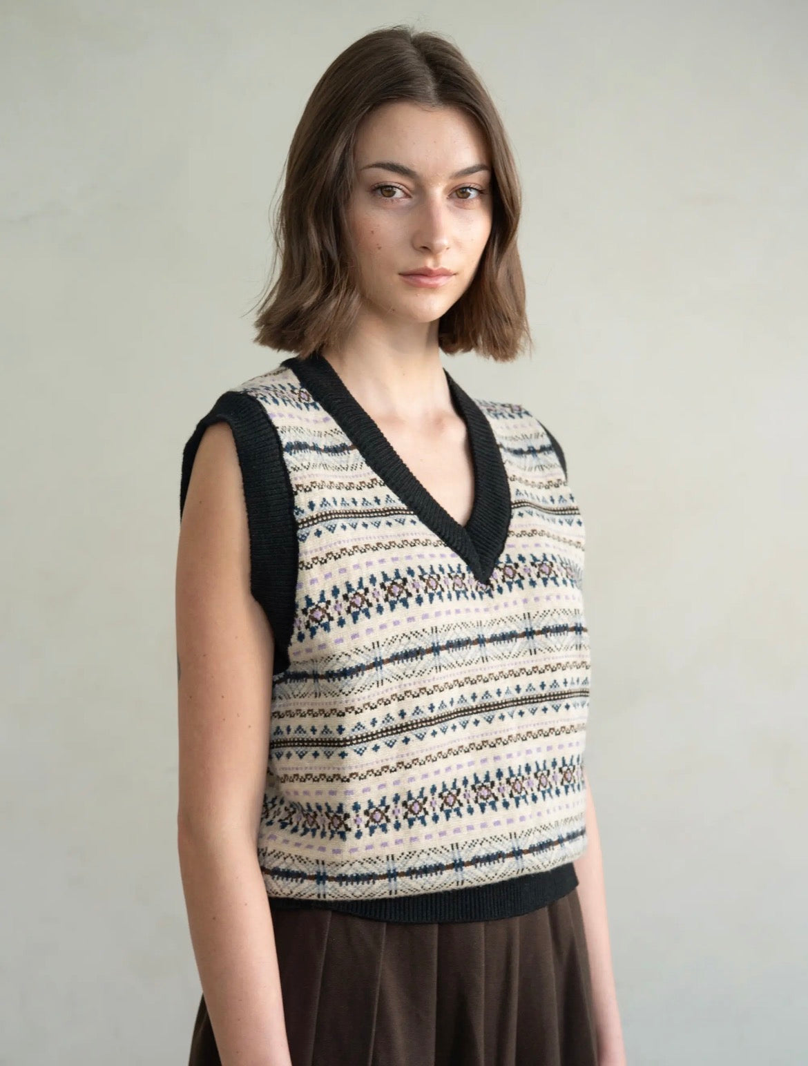 Relaxed Fit Knit Sweater Vest