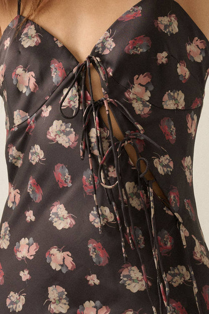 Meadow Floral Satin Tie Maxi Dress