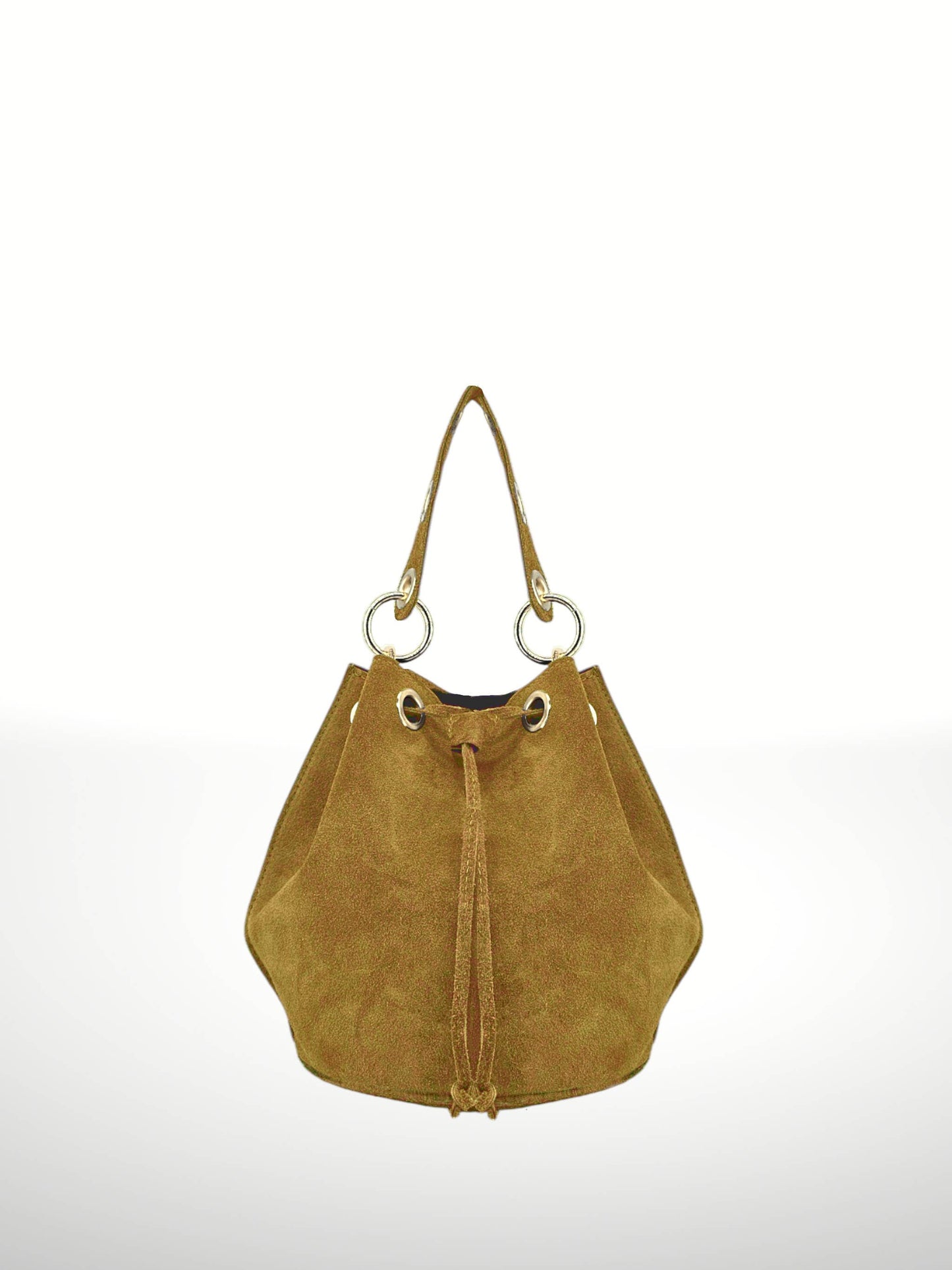 Arlecchino Suede Leather Bucket Bag