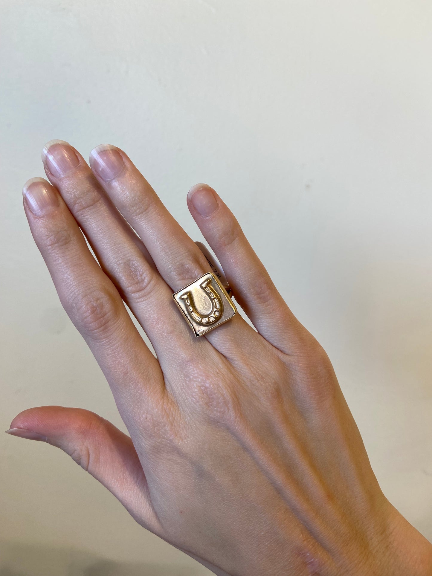 Lux & Liz Horseshoe Gold Square Ring