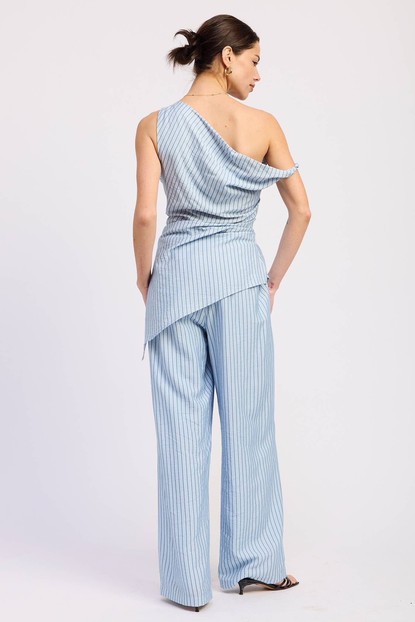 Wide Leg Pinstripe Pants