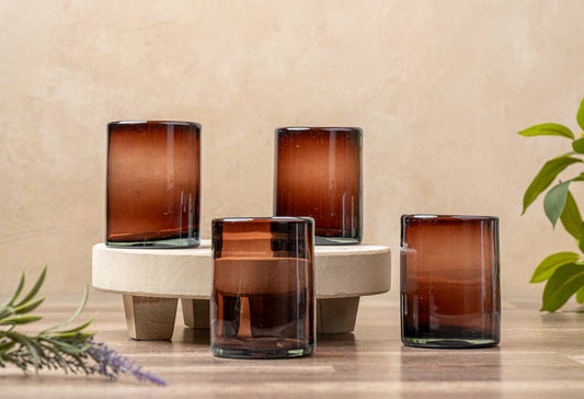 Handblown Mexican Tumblers - Tamarind