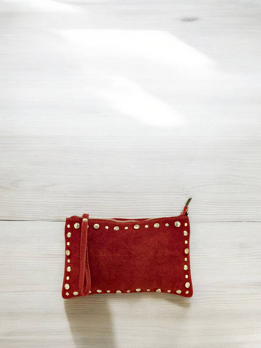 Uniles suede leather handbag