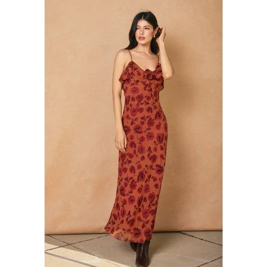 Canyon Still Rosette Detail Maxi Dress
