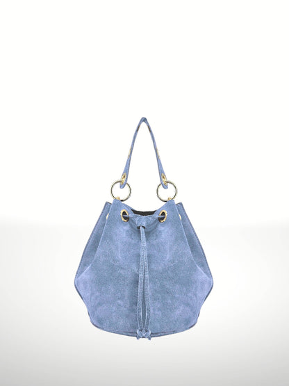 Arlecchino Suede Leather Bucket Bag
