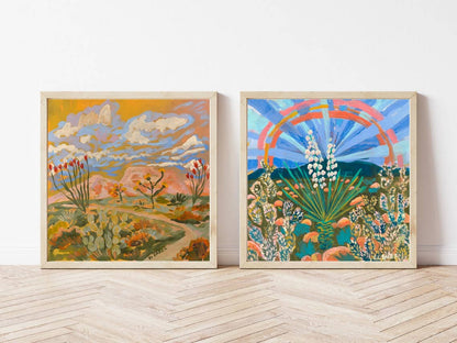 Yellow Southwestern Desert Landscape Print