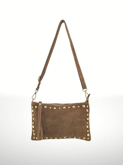 Uniles suede leather handbag