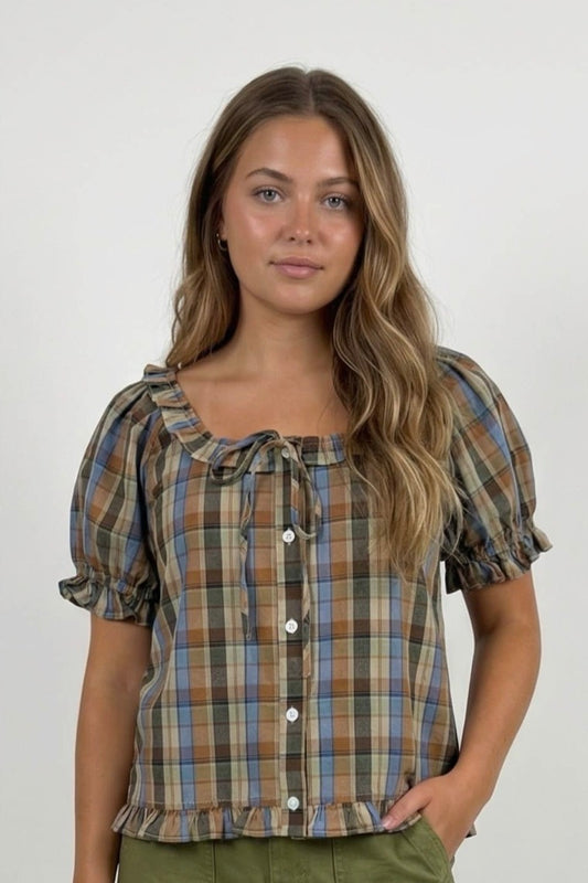 Josie Plaid Blouse
