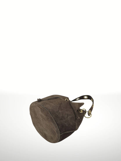 Arlecchino Suede Leather Bucket Bag