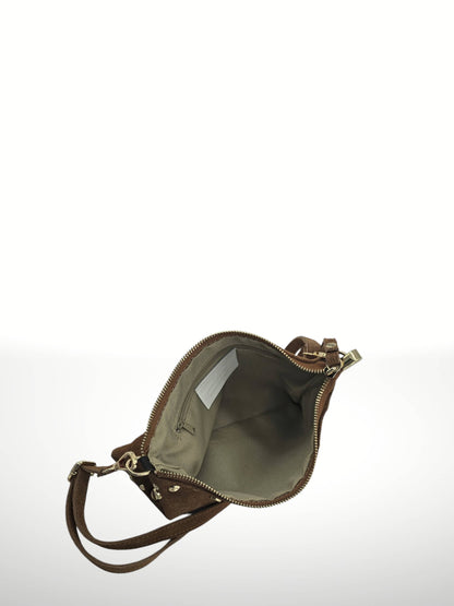 Uniles suede leather handbag