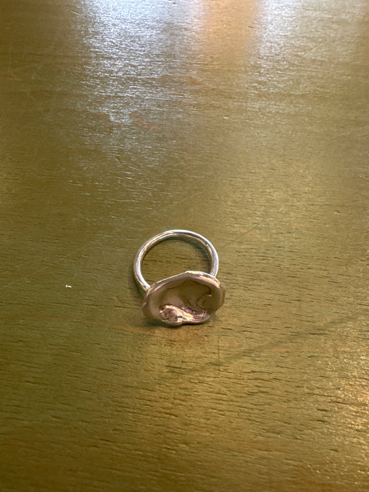 Weave Gold Puddle Ring silver